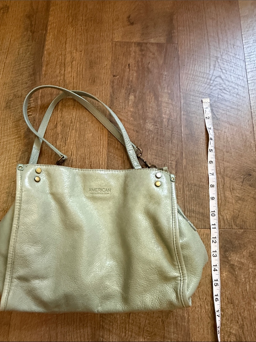 American Eagle Olive Green Leather Shoulder Bag - Picture 8 of 9